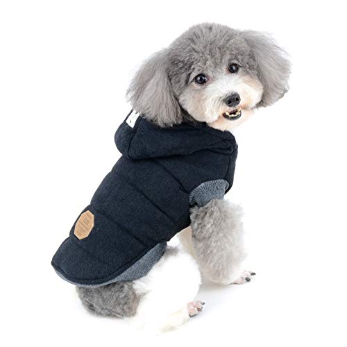 Ranphy Winterjacken Wintermäntel mit Kapuze für Kleine Hunde, Hundejacke mit Fleece Einlage Hundemantel aus Baumwolle Haustier Kleider Winddicht Jacke Bekleidung Kapuzenjacke für Katze Schwarz XXL Ranphy Winterjacken Wintermäntel mit Kapuze für Kleine Hunde, Hundejacke mit Fleece Einlage Hundemantel aus Baumwolle Haustier Kleider Winddicht Jacke Bekleidung Kapuzenjacke für Katze Schwarz XXL von Ranphy