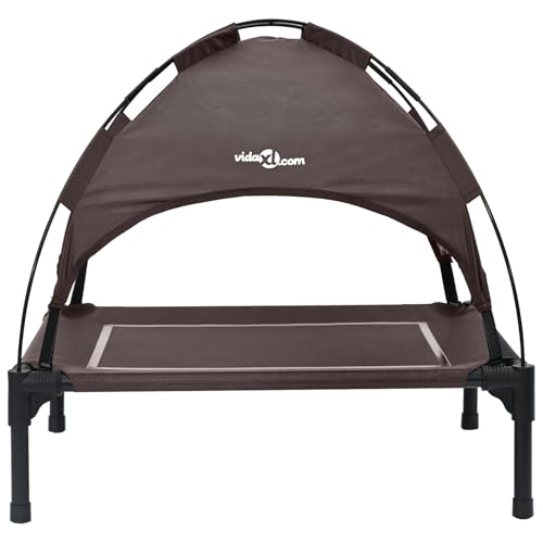 Rantry Erhöhtes Hundebett mit abnehmbarem Dach Braun S Stahl Hundebett Model42008189 von Rantry