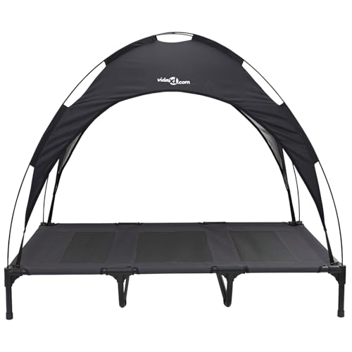 Rantry Erhöhtes Hundebett mit abnehmbarem Dach Schwarz XL Stahl Hundebett Model42008168 von Rantry