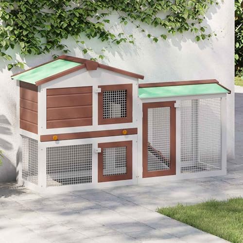 Rantry Großer Kaninchenstall Braun und Weiß 145x45x84 cm Holz Kaninchenkäfig Gartenbau Model170841 Rantry Großer Kaninchenstall Braun und Weiß 145x45x84 cm Holz Kaninchenkäfig Gartenbau Model170841 von Rantry