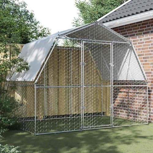 Rantry Hühnergehege mit Dach und Tür Silbern Verzinkter Stahl Hühnerstall Model3294910 Rantry Hühnergehege mit Dach und Tür Silbern Verzinkter Stahl Hühnerstall Model3294910 von Rantry