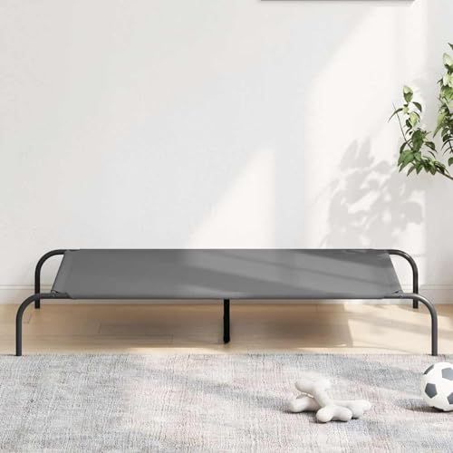 Rantry Hundebett Erhöht Grau 130x80x20 cm Oxford-Gewebe und Stahl Hundebett Model42000848 von Rantry