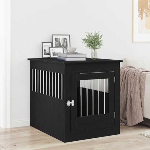 Rantry Hundebox Möbel Schwarze Eiche 80x64,5x71 cm Holzwerkstoff Haustierbedarf Model862177 von Rantry