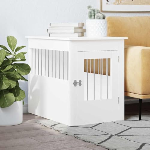 Rantry Hundekäfig im Möbelstil Weiß 55x80x68 cm Holzwerkstoff Hundebox Model838323 von Rantry