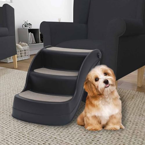 Rantry Hundetreppe mit 3 Stufen Klappbar Schwarz Hundetreppe Model171173 von Rantry