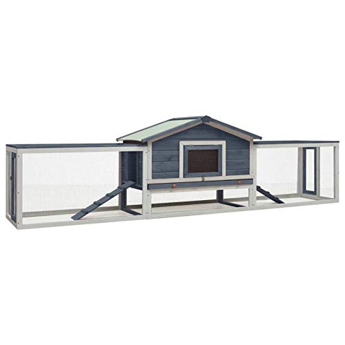 Rantry Kaninchenstall Grau 310x70x87cm Massiv Kiefer & Tannenholz Kaninchen Meerschweinchenstall und Auslauf Holz Outdoor Kaninchenstall Kleintierhaus Haustierkäfig Haustierstall Transportbox Rantry Kaninchenstall Grau 310x70x87cm Massiv Kiefer & Tannenholz Kaninchen Meerschweinchenstall und Auslauf Holz Outdoor Kaninchenstall Kleintierhaus Haustierkäfig Haustierstall Transportbox von Rantry