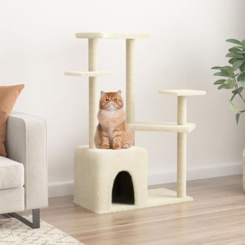 Rantry Katzenbaum mit Kratzbaum aus Sisal Creme 107,5 cm, Katzenspielzeug, Katzenspielzeug, Kratzbaum für Katzen, Kratzbaum Rantry Katzenbaum mit Kratzbaum aus Sisal Creme 107,5 cm, Katzenspielzeug, Katzenspielzeug, Kratzbaum für Katzen, Kratzbaum von Rantry
