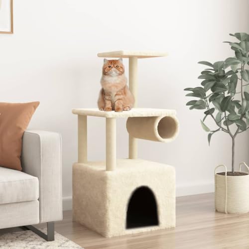 Rantry Katzenbaum mit Kratzbaum aus Sisal Creme 109,5 cm, Katzenspielzeug, Katzenspielzeug, Kratzbaum für Katzen, Kratzbaum Rantry Katzenbaum mit Kratzbaum aus Sisal Creme 109,5 cm, Katzenspielzeug, Katzenspielzeug, Kratzbaum für Katzen, Kratzbaum von Rantry