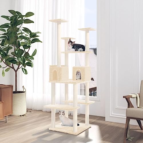 Rantry Katzenbaum mit Kratzbaum aus Sisal Creme 167 cm, Katzenspielzeug, Katzenspielzeug, Kratzbaum für Katzen, Kratzbaum Model171609 Rantry Katzenbaum mit Kratzbaum aus Sisal Creme 167 cm, Katzenspielzeug, Katzenspielzeug, Kratzbaum für Katzen, Kratzbaum Model171609 von Rantry