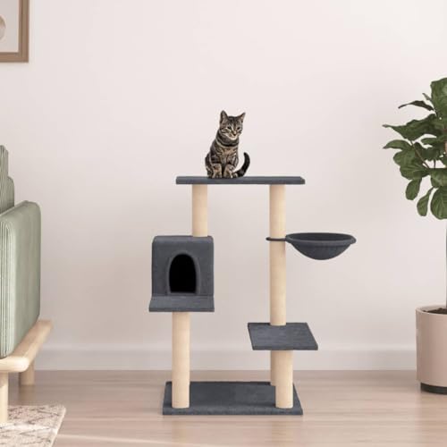 Rantry Katzenbaum mit Kratzbaum aus Sisal Dunkelgrau 82,5 cm, Katzenspielzeug, Katzenspielzeug, Kratzbaum für Katzen, Kratzbaum Rantry Katzenbaum mit Kratzbaum aus Sisal Dunkelgrau 82,5 cm, Katzenspielzeug, Katzenspielzeug, Kratzbaum für Katzen, Kratzbaum von Rantry