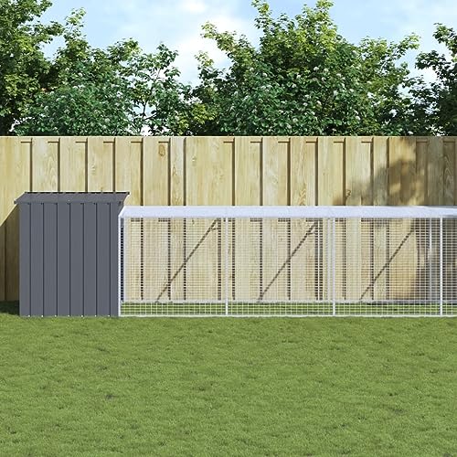 Rantry Mobiler Hühnerstall mit Laufbereich, Anthrazit, 110 x 1221 x 110 cm, verzinkter Stahl, Tierkäfig für Hühner, Kaninchen Rantry Mobiler Hühnerstall mit Laufbereich, Anthrazit, 110 x 1221 x 110 cm, verzinkter Stahl, Tierkäfig für Hühner, Kaninchen von Rantry