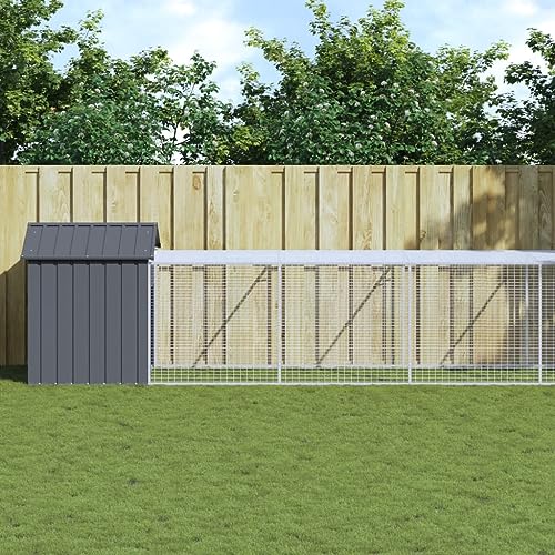 Rantry Mobiler Hühnerstall mit Laufbereich, Anthrazit, 117 x 1221 x 123 cm, verzinkter Stahl, Tierkäfig für Hühner, Kaninchen Rantry Mobiler Hühnerstall mit Laufbereich, Anthrazit, 117 x 1221 x 123 cm, verzinkter Stahl, Tierkäfig für Hühner, Kaninchen von Rantry