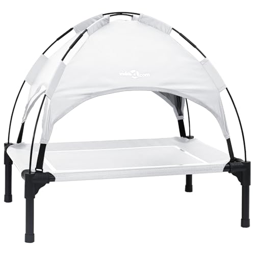Rantry erhöhtes Hundebett mit abnehmbarem Dach Silbergrau Stahl Hundebett Model42008193 von Rantry