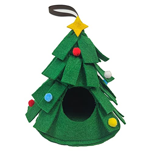 Ranuw Golden Bear House Green Christmas Small Animal Warm Bed Hideout Swing Toy For Squirrel Chipmunk Sugar Glider Small Animal Christmas Bed von Ranuw