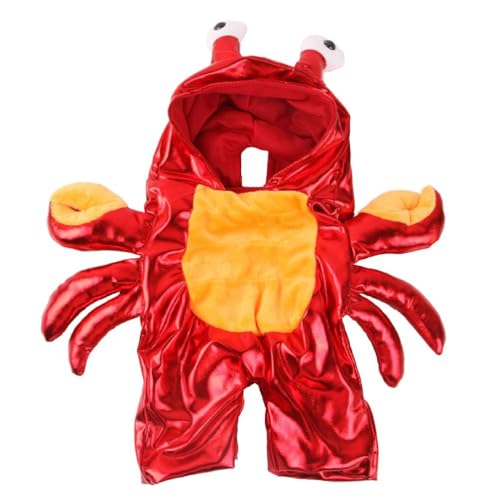 Ranuw Krabben Kostüm Cosplay Kostüm Für Kleine Hunde Und Katzen Gelbe Und Rote Warme Kleidung Winter Haustier Krabben Kleidung Hunde Outfits Für Große Hunde Jungen von Ranuw