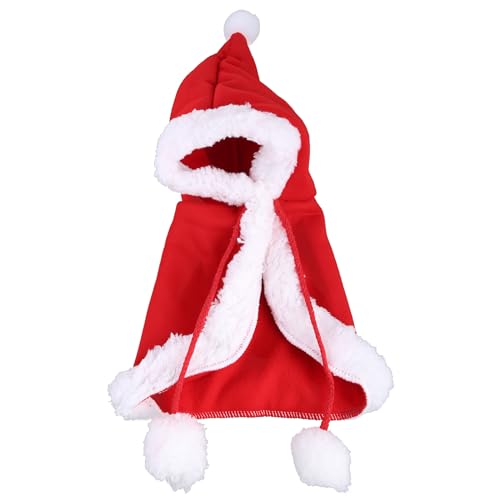 Stilvolles Haustier-Weihnachtskostüm, Umhang mit verstellbarem Kinnriemen, einfach zu tragen, schafft eine festliche Atmosphäre für Party, Katzen-Umhang, Hoodie von Ranuw