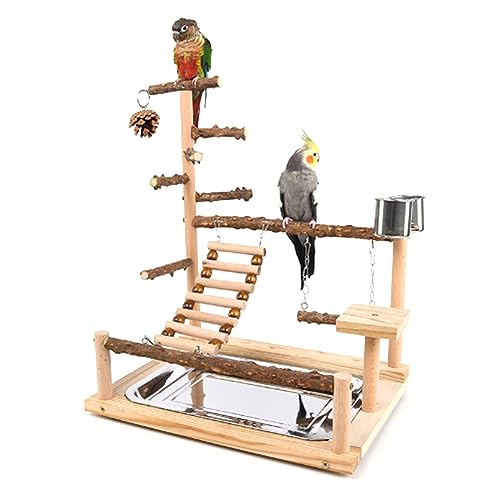 Vogelsitzstange aus Holz für Papageien, Plattform, Spielplatzständer, Übung, Fitnessstudio, Playstand, Leiter, interaktives Vogeltrainingsspielzeug, Vogelsitzstange, Ständer, Spielzeug, von Ranuw