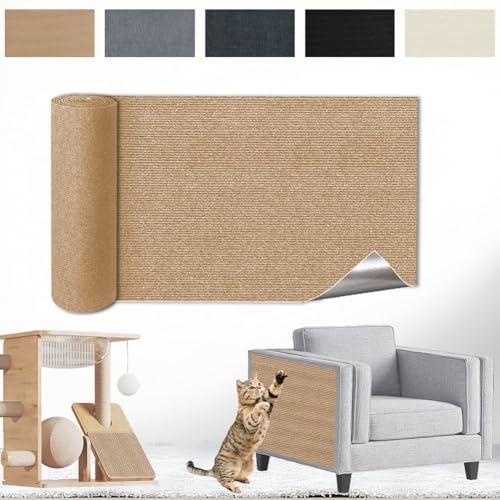 Kratzmatte Katze Selbstklebend - Kratzschutz Sofa Anti Kratz Folie Kratzwand für Katzen Frei DIY Geschnitten 40x200CM Khaki Kratzmatte Katze Selbstklebend - Kratzschutz Sofa Anti Kratz Folie Kratzwand für Katzen Frei DIY Geschnitten 40x200CM Khaki von Raqieman
