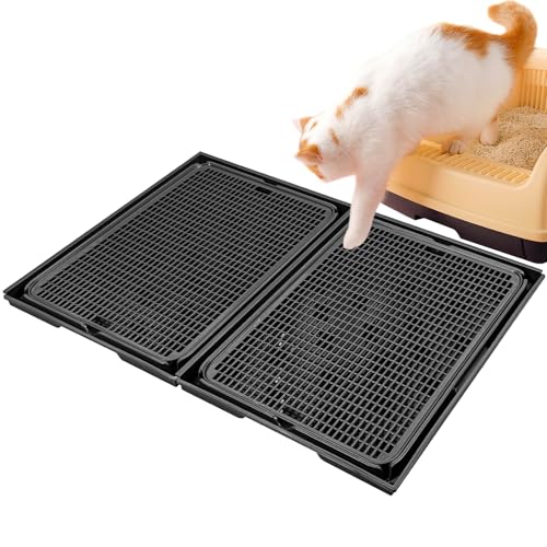 Rarenut Erweiterbare, ineinandergreifende Katzentoilettenmatte, 41,9 x 28,4 cm, strapazierfähige Kunststoff-Katzentoiletten-Matten, doppellagige Netzfalle, wasserdichte Katzentoilettenmatte, Schwarz, Rarenut Erweiterbare, ineinandergreifende Katzentoilettenmatte, 41,9 x 28,4 cm, strapazierfähige Kunststoff-Katzentoiletten-Matten, doppellagige Netzfalle, wasserdichte Katzentoilettenmatte, Schwarz, von Rarenut