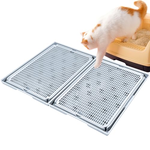Rarenut Erweiterbare, ineinandergreifende Katzentoilettenmatte, 41,9 x 28,4 cm, strapazierfähige Kunststoff-Katzentoiletten-Matten, doppellagige Netzfalle, wasserdichte Katzentoilettenmatte, Grau, 2 Rarenut Erweiterbare, ineinandergreifende Katzentoilettenmatte, 41,9 x 28,4 cm, strapazierfähige Kunststoff-Katzentoiletten-Matten, doppellagige Netzfalle, wasserdichte Katzentoilettenmatte, Grau, 2 von Rarenut