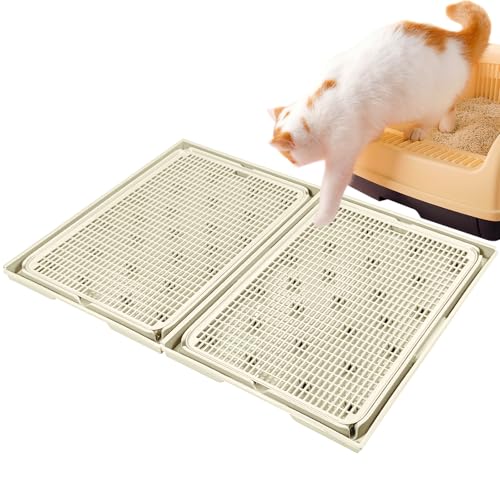 Rarenut Erweiterbare, ineinandergreifende Katzentoilettenmatte, 41,9 x 28,4 cm, strapazierfähige Kunststoff-Katzentoiletten-Matten, doppellagige Netzfalle, wasserdichte Katzentoilettenmatte, Khaki, 2 Rarenut Erweiterbare, ineinandergreifende Katzentoilettenmatte, 41,9 x 28,4 cm, strapazierfähige Kunststoff-Katzentoiletten-Matten, doppellagige Netzfalle, wasserdichte Katzentoilettenmatte, Khaki, 2 von Rarenut