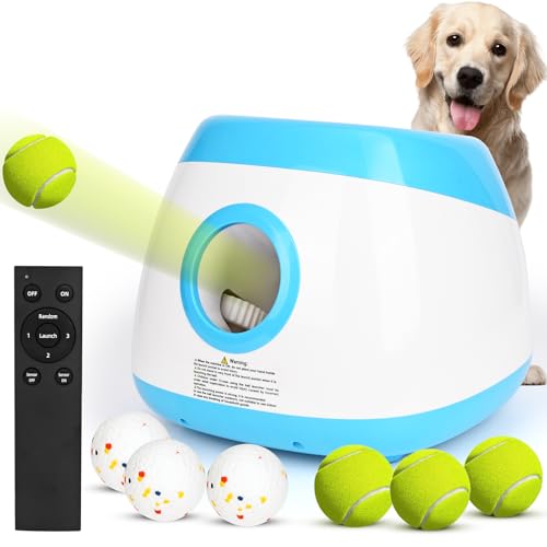 Rawhui Ballwurfmaschine Hund Automatisch Ballmaschine Interaktives Hundespielzeug Elektrisch mit 6 Stück Hundeball ballwerfer für Hunde Groß und Mittlere von Rawhui