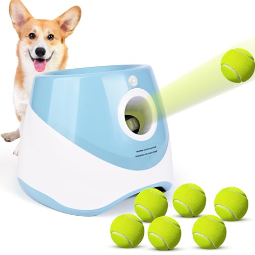 Rawhui Hunde Ballwurfmaschine Automatisch Interaktives Hundespielzeug Elektrisch mit 6pcs Tennisbälle für Kleine und Mittlere Hunde Rawhui Hunde Ballwurfmaschine Automatisch Interaktives Hundespielzeug Elektrisch mit 6pcs Tennisbälle für Kleine und Mittlere Hunde von Rawhui