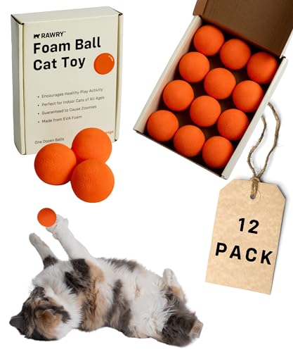 Rawry Schaumstoffball Katzenspielzeug – 1 Dutzend Orange-Dutzend von Rawry