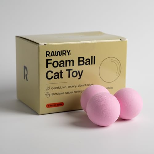 Rawry Schaumstoffball Katzenspielzeug-Set - 12 Schaumstoffbälle für Indoor-Katzen & Kätzchen | Weich, langlebig, Hüpfbälle für Spielzeit & Bewegung | Leicht, ungiftig, einfach für Katzen zu jagen von Rawry