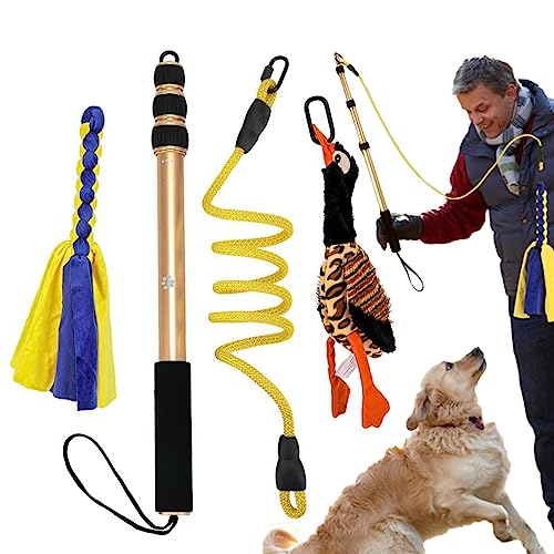 Flirt Stange für große Hunde | Ausziehbarer Teaserstab für Welpen – interaktives Spielzeug für Hunde gegen Langeweile und Stimulation, strapazierfähiger Flirt-Stick Flirt Stange für große Hunde | Ausziehbarer Teaserstab für Welpen – interaktives Spielzeug für Hunde gegen Langeweile und Stimulation, strapazierfähiger Flirt-Stick von Raxove