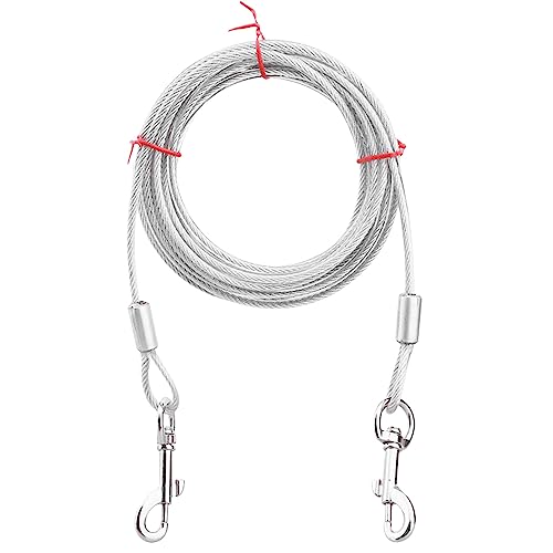 Hundeleine, reflektierende Hundeleine, 3 m, robustes und robustes Kabel für Haustiere, mit drehbaren Metallhaken, rostfreie Hundeleine von Raxove