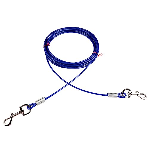 Hundeleine, reflektierende Hundeleine, 3 m, robustes und robustes Kabel für Haustiere, mit drehbaren Metallhaken, rostfreie Hundeleine von Raxove
