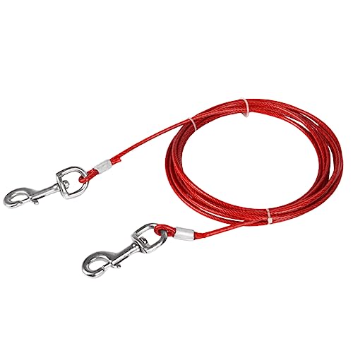 Hundeleine, reflektierende Hundeleine, 3 m, robustes und robustes Kabel für Haustiere, mit drehbaren Metallhaken, rostfreie Hundeleine von Raxove