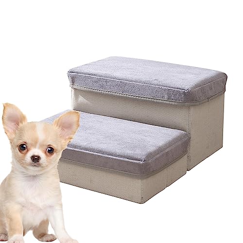 Hundetreppe für Bett, Sofa, 2- und 3-stufige Hunderampe aus hochdichtem Schaumstoff, rutschfeste Haustiertreppe für kleine Katzen und Hunde, 50 x 35 x 30 cm/60 x 35 x 30 cm, Grau Hundetreppe für Bett, Sofa, 2- und 3-stufige Hunderampe aus hochdichtem Schaumstoff, rutschfeste Haustiertreppe für kleine Katzen und Hunde, 50 x 35 x 30 cm/60 x 35 x 30 cm, Grau von Raxove