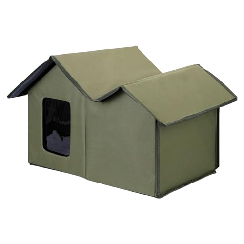 Katzenhaus-Zelt, zusammenklappbar, warm, Ferall-Unterschlupf, mit abnehmbarer weicher Matte, wetterfest, für Haustiere im Innen- und Außenbereich Katzenhaus-Zelt, zusammenklappbar, warm, Ferall-Unterschlupf, mit abnehmbarer weicher Matte, wetterfest, für Haustiere im Innen- und Außenbereich von Raxove