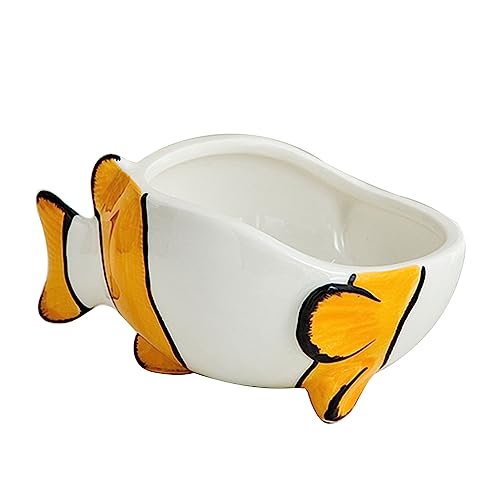 Keramiknapf für Katzen - Niedliche Müslischalen aus Keramik mit 3D-Clownfischen | Dekorative Keramikschale, dekorative Schalen für Heimdekoration, Café Raxove von Raxove
