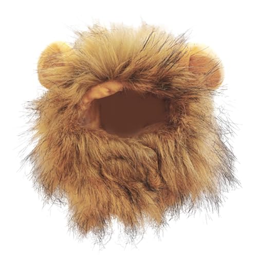 Löwenmähne Katzenperücke | Löwenmähne und Katze | waschbares Löwen-Kostüm für Katzen und Welpen | Lustige und bequeme Kostüme für Weihnachten, Ostern und Partys von Raxove