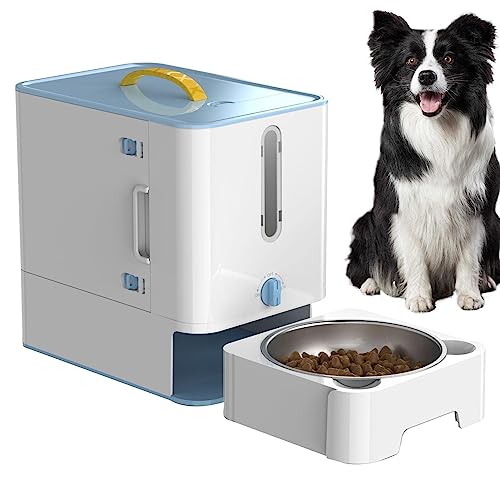 Raxove Aufbewahrungsbox für Hundefutter,Futterstation für Hunde | Rostfreier Edelstahl-Futterbehälter mit Sicherheitsverschluss, reisefreundliche Futterstation für Katzennapf von Raxove