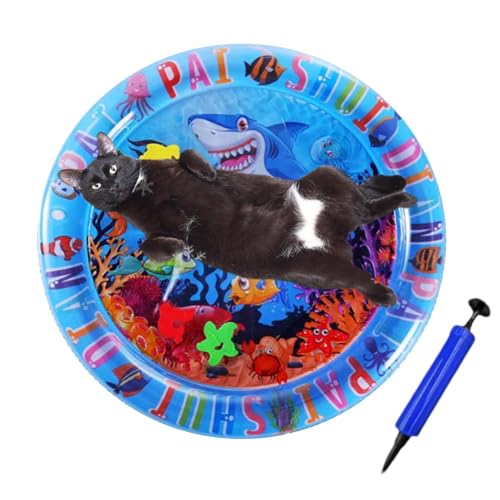 Raxove Katze Wasser Sensorische Matte - Wassermatte | Innovative Sensor Wassermatte mit Inflator, Runde Wassermatte Sensorisches Spielzeug, Kühlung Haustier Zubehör Raxove Katze Wasser Sensorische Matte - Wassermatte | Innovative Sensor Wassermatte mit Inflator, Runde Wassermatte Sensorisches Spielzeug, Kühlung Haustier Zubehör von Raxove