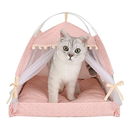 Raxove Katzen- und Hundezelt, Haustierhaus, Schlafhütte, kleines Blumenmuster, Haustierschlafzubehör für Katzen, Hunde und andere Kleintiere Raxove Katzen- und Hundezelt, Haustierhaus, Schlafhütte, kleines Blumenmuster, Haustierschlafzubehör für Katzen, Hunde und andere Kleintiere von Raxove