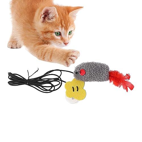 Raxove Katzenstabspielzeug, Anhänger Sound Mouse Teasing Toy Zauberstab, Langeweile linderndes Haustier-Übungsspielzeug für kleine, mittlere und große Katzen von Raxove