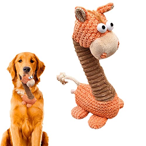 Raxove Quietschendes Hundespielzeug Giraffe - Schönes Hundeplüschtier | Halloween-Hundespielzeug, lustige Giraffe, quietschendes Hundespielzeug, Kauspielzeug für mittelgroße Rassen von Raxove