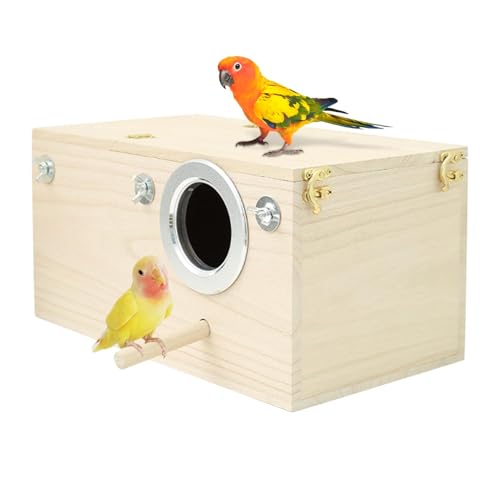 Raxove Sittich-Nistkasten - Sittich-Nistkasten | Papagei Nisthaus | Nistkästen für Vögel mit Sitzstange Ständer Vogelkäfig Paarungsbox für Wellensittiche Finken Nymphensittiche Conure Zubehör Raxove Sittich-Nistkasten - Sittich-Nistkasten | Papagei Nisthaus | Nistkästen für Vögel mit Sitzstange Ständer Vogelkäfig Paarungsbox für Wellensittiche Finken Nymphensittiche Conure Zubehör von Raxove