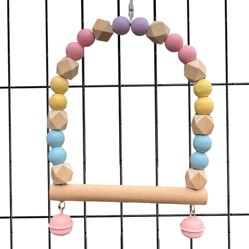 Schaukelspielzeug für Papageien und Vögel, Vogelschaukel für Haustiere, Kletterspielzeug für Barsch mit Glocken, Kleiderbügel für Vögel, Käfigspielzeug, Kletterspielzeug von Raxove