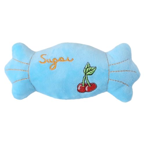 Spielzeug für Hunde – Plüschkatze, weich, flauschig, 16 x 7 cm, in Süßigkeitenform – Mehrzweck-Spielzeug für die Reinigung der Zähne von Hunden, Spielzeug zum Zahnen von Welpen, Spielzeug von Raxove
