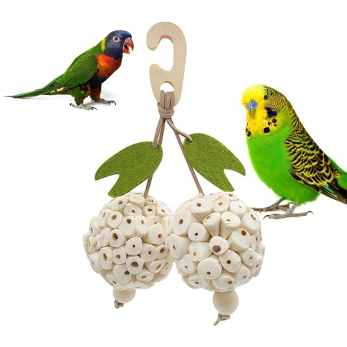 Vogelspielzeug, Kauspielzeugball zum von Vögeln, Spielzeug zum und Futter für Papageien, Kauspielzeug für Vögel, unterhaltsamer Hängekäfig, Kugeln von Raxove