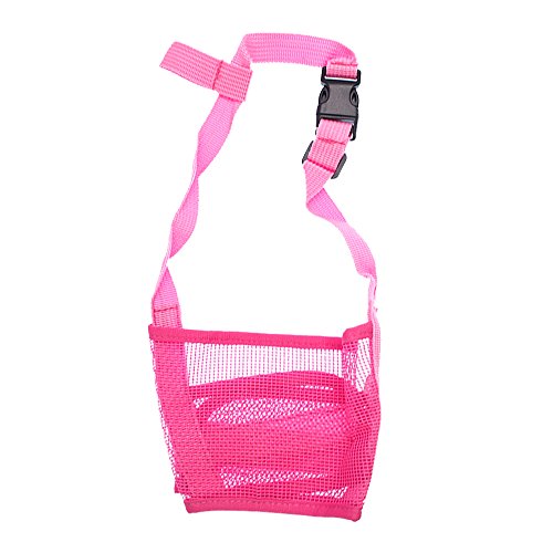 RayLineDo® Hundemaulkorb aus atmungsaktivem Nylon-Netzgewebe, verstellbar, Beißen, Kauen, Vorbeugung, Sicherheitsgurt, weich, Anti-Bell-Maulkorb für kleine, mittelgroße und große Hunde, Größe S, Pink von RayLineDo