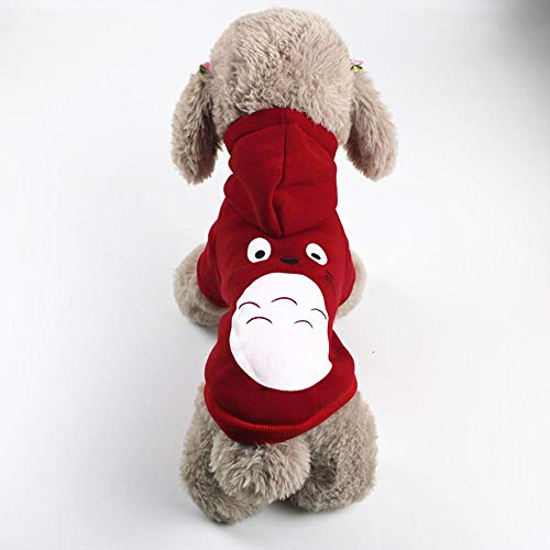 RayMinsin Hundepullover mit Cartoon-Motiv, für Herbst und Winter, Rot, Größe M von RayMinsin