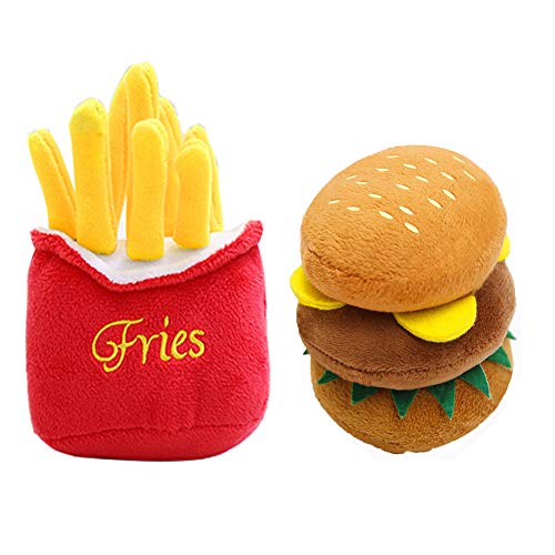 RayMinsin Quietschendes Hundespielzeug aus Plüsch, Simulation, Hamburger, Eiscreme, Karotte, Banane, interaktiv, bissfest, quietschend RayMinsin Quietschendes Hundespielzeug aus Plüsch, Simulation, Hamburger, Eiscreme, Karotte, Banane, interaktiv, bissfest, quietschend von RayMinsin