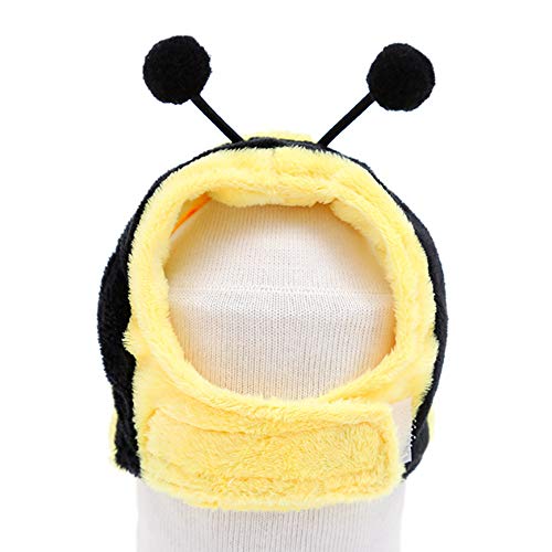 RayMinsin Süße Katze Kopfbedeckung Katze Kopfbedeckung Katze Katze Kostüm Niedlich Kaninchen Biene Sonne Blume Weich Haustier Hut (Biene, L) von RayMinsin